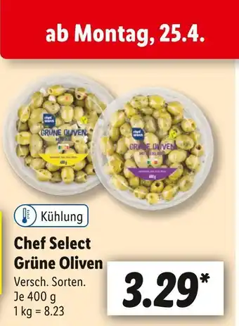 Lidl Chef select grüne oliven Angebot