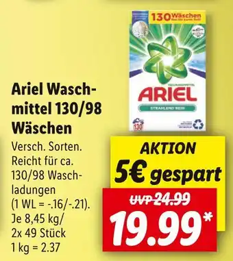 Lidl Ariel waschmittel 130/98 wäschen Angebot