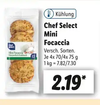 Lidl Chef select mini focaccia Angebot