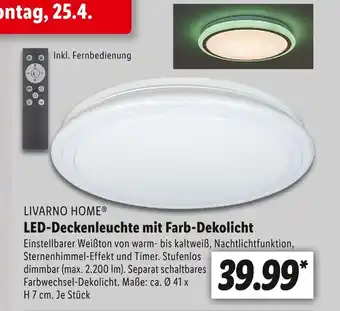 Lidl Livarno home led-deckenleuchte mit farb-dekolicht Angebot