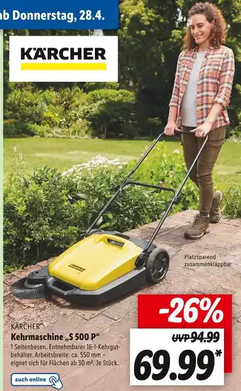 Lidl Karcher kehrmaschine „s 500 p“ Angebot