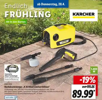 Lidl Karcher hochdruckreiniger „k 25 silent limited edition“ Angebot