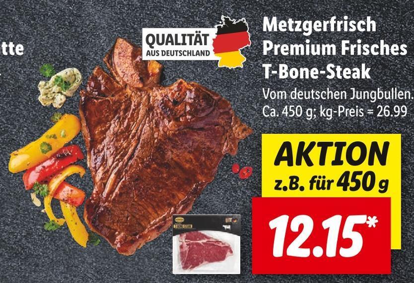 Metzgerfrisch premium frisches tbonesteak Angebot bei Lidl