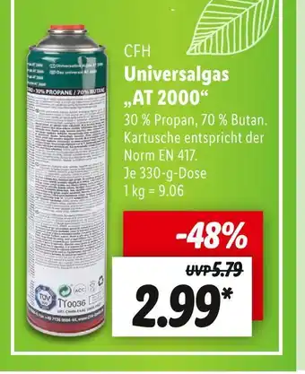 Lidl Cfh universalgas „at 2000“ Angebot