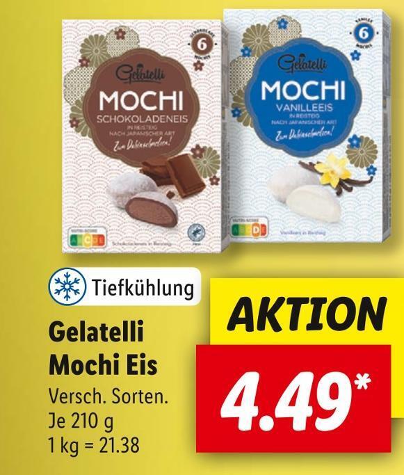Gelatelli mochi eis Angebot bei Lidl