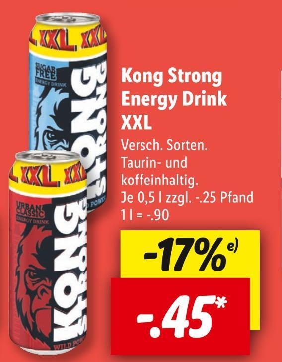 Kong strong energy drink xxl Angebot bei Lidl