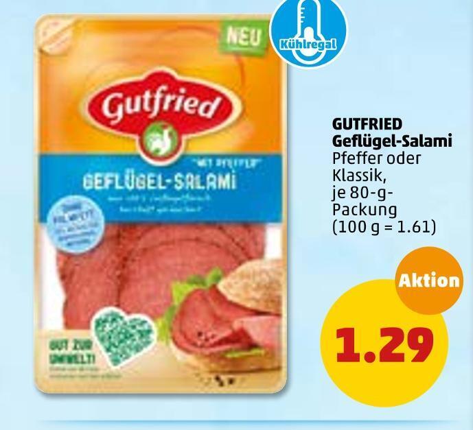 Gutfried geflügelsalami Angebot bei PENNY
