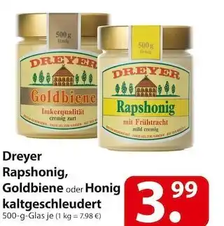 Famila Nord Ost Dreyer rapshonig, goldbiene oder honig kaltgeschleudert Angebot