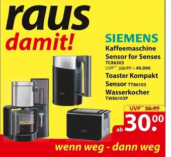 Famila Nord Ost Siemens kaffeemaschine sensor for senses, toaster kompakt sensor oder wasserkocher Angebot