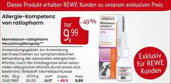 REWE Ratiopharm allergie-kompetenz mometason-ratiopharm heuschnupfenspray Angebot