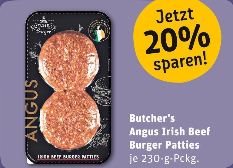 Butcher’s angus irish beef burger patties Angebot bei REWE