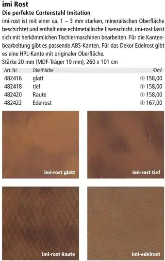 Holz Possling Verbundwerkstoffe mit designoberflächen Angebot