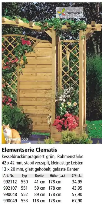 Holz Possling Traumgarten elementserie clematis Angebot