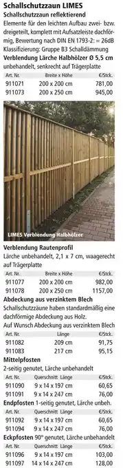 Holz Possling Schallschutzzaun limes Angebot