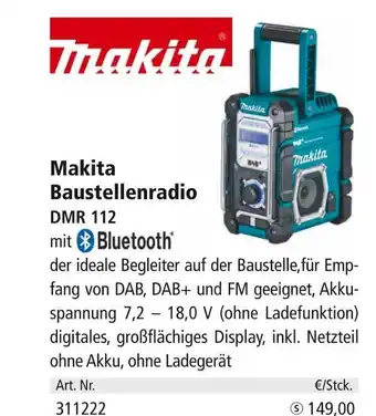 Holz Possling Makita baustellenradio dmr 112 mit bluetooth Angebot