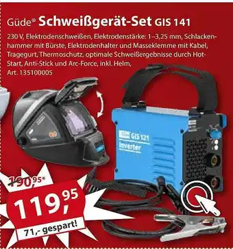 Sonderpreis Baumarkt Güde Schweißgerät-set Gis 141 Angebot