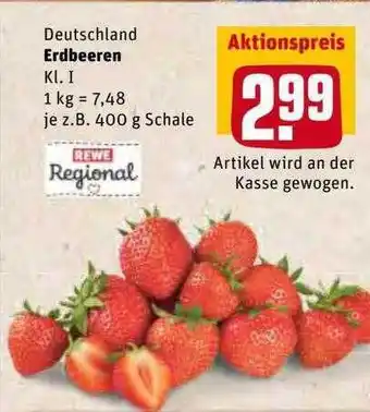 REWE Deutschland Erdbeeren Angebot