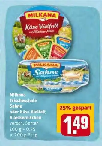 REWE Milkana Frischeschale Sahne Oder Käse Vielfalt 8 Leckere Ecken Angebot