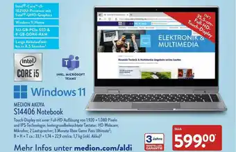 Aldi Nord Meion Akoya S14406 Notebook Angebot