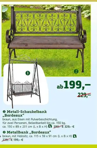 Pflanzen Kölle Metall-schaukelbank „bordeaux“ Oder Metallbank Angebot