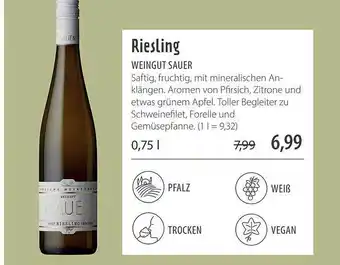 Superbiomarkt Riesling Weingut Sauer Angebot