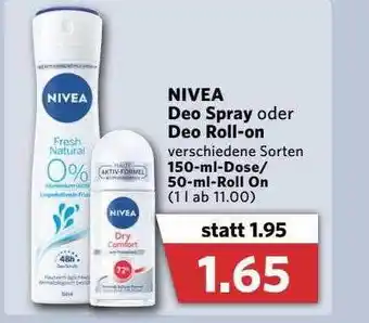 Combi Nivea Deo Spray Oder Deo Roll On Angebot