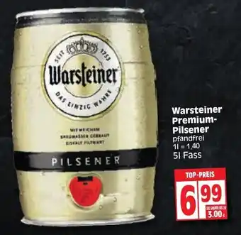 Edeka Warsteiner Premium Pilsener 5L Fass Angebot