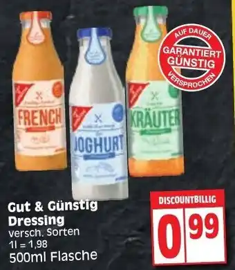 Edeka Gut & Günstig Dressing 500 ml Flasche Angebot