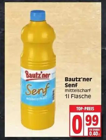 Edeka Bautz'ner Senf 1L Flasche Angebot