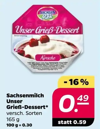 NETTO Sachsenmilch Unser Grieß Dessert 165 g Angebot