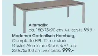 Zurbrüggen Moderner Gartentisch Hamburg Angebot