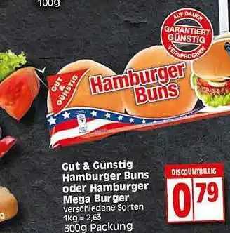 Elli Markt Gut & Günstig Hamburger Buns Oder Hamburger Mega Burger Angebot