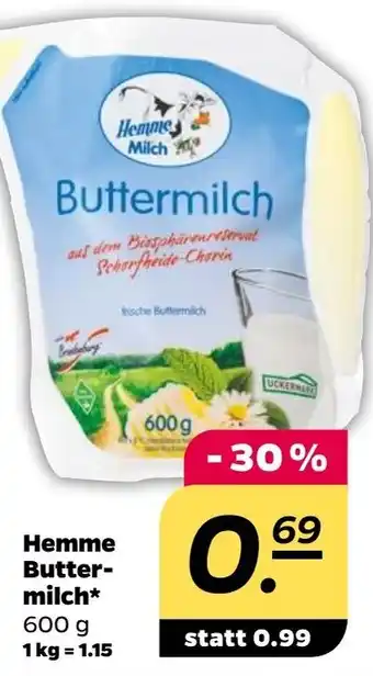 NETTO Hemme Buttermilch 600 g Angebot