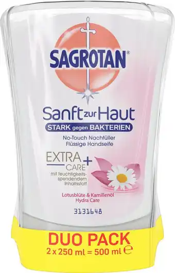 dm drogerie Sagrotan no touch flüssigseife lotus & kamille, duo nachfüllpack (2 x 250ml) Angebot