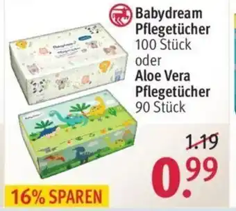 Rossmann Babydream Pflegetucher 100 st oder Aloe Vera Pflegetucher 90 st Angebot