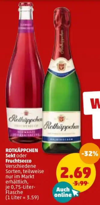 PENNY Rotkäppchen Sekt oder Fruchtsecco 0,75L Angebot