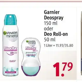 Rossmann Garnier deospray oder deo roll-on Angebot