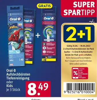 Rossmann Oral-b aufsteckbürsten Angebot