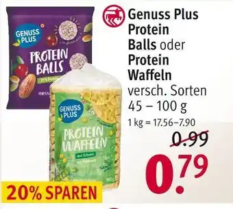 Rossmann Genuss plus protein balls oder protein waffeln Angebot