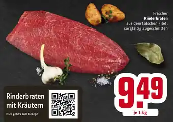 REWE Rinderbraten mit Krauten je 1 kg Angebot