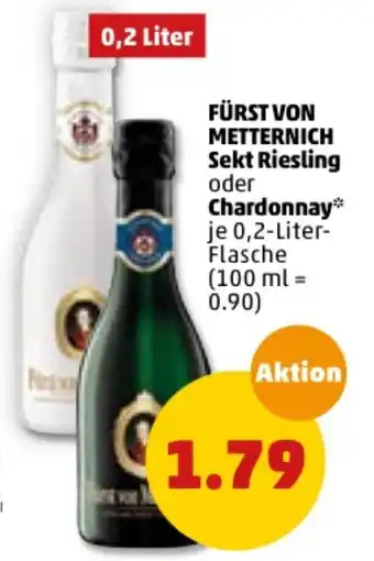 PENNY Fürst Von Metternich Sekt Riesling oder Chardonnay 0,2L Angebot