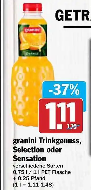 AEZ Granini Trinkgenuss, Selection Oder Sensation Angebot