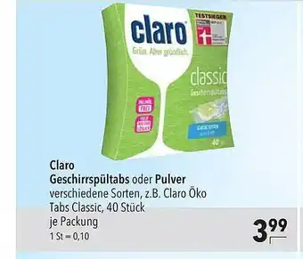 CITTI Markt Claro Geschirrspültabs Oder Pulver Angebot