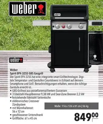 CITTI Markt Weber Sprit Epox-325s Gbs Gasgrill Angebot