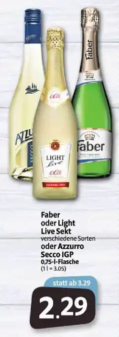 Markant Markt Faber Oder Light Live Sekt Oder Azzurro Secco Igp Angebot