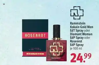 Rossmann Rammstein Kokain Gold Men Edt Spray, Diamant Woman Edp Spray Oder Rosenrot Angebot