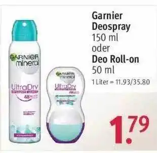 Rossmann Garnier Deospray Oder Deo Roll-on Angebot