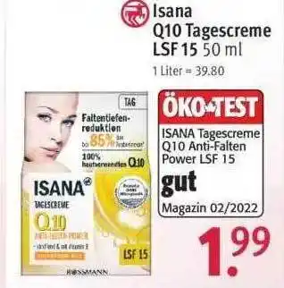 Rossmann Isana Q10 Tagescreme Lsf 15 Angebot