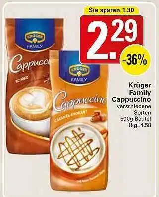 WEZ Krüger Faimily Cappuccino Angebot