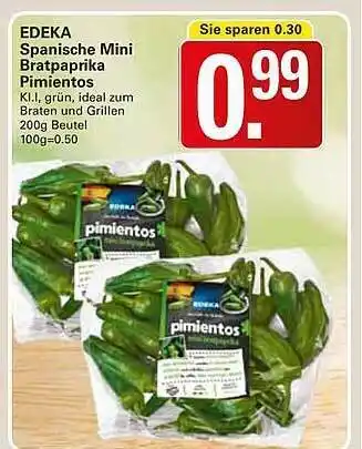 WEZ Edeka Spanische Mini Bratpaprika Pimientos Angebot